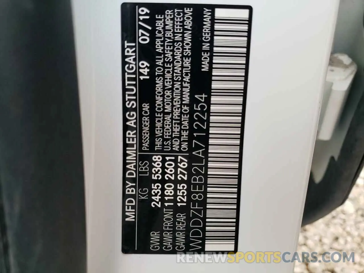 10 Photograph of a damaged car WDDZF8EB2LA712254 MERCEDES-BENZ E-CLASS 2020