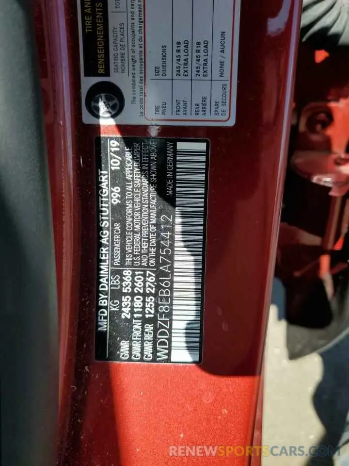 13 Photograph of a damaged car WDDZF8EB6LA754412 MERCEDES-BENZ E-CLASS 2020