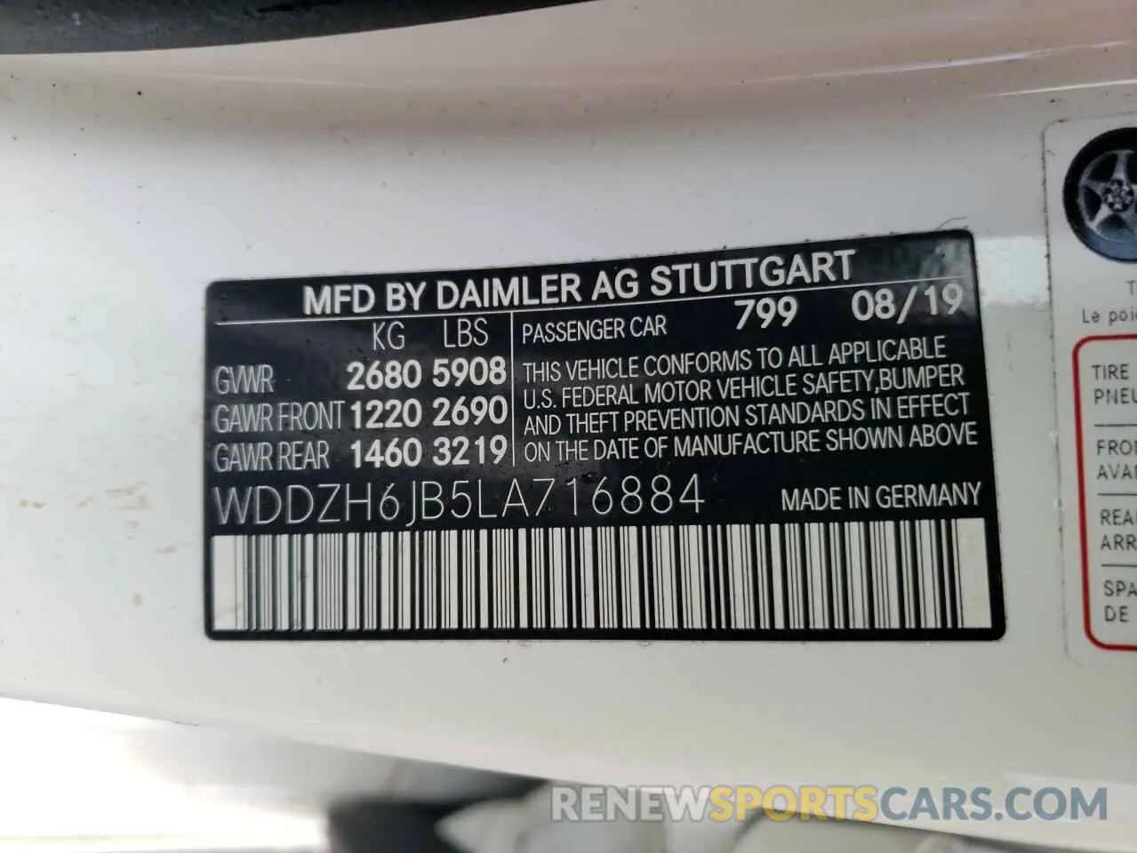 10 Фотография поврежденного автомобиля WDDZH6JB5LA716884 MERCEDES-BENZ E-CLASS 2020