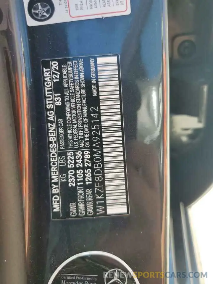 13 Photograph of a damaged car W1KZF8DB0MA925142 MERCEDES-BENZ E-CLASS 2021