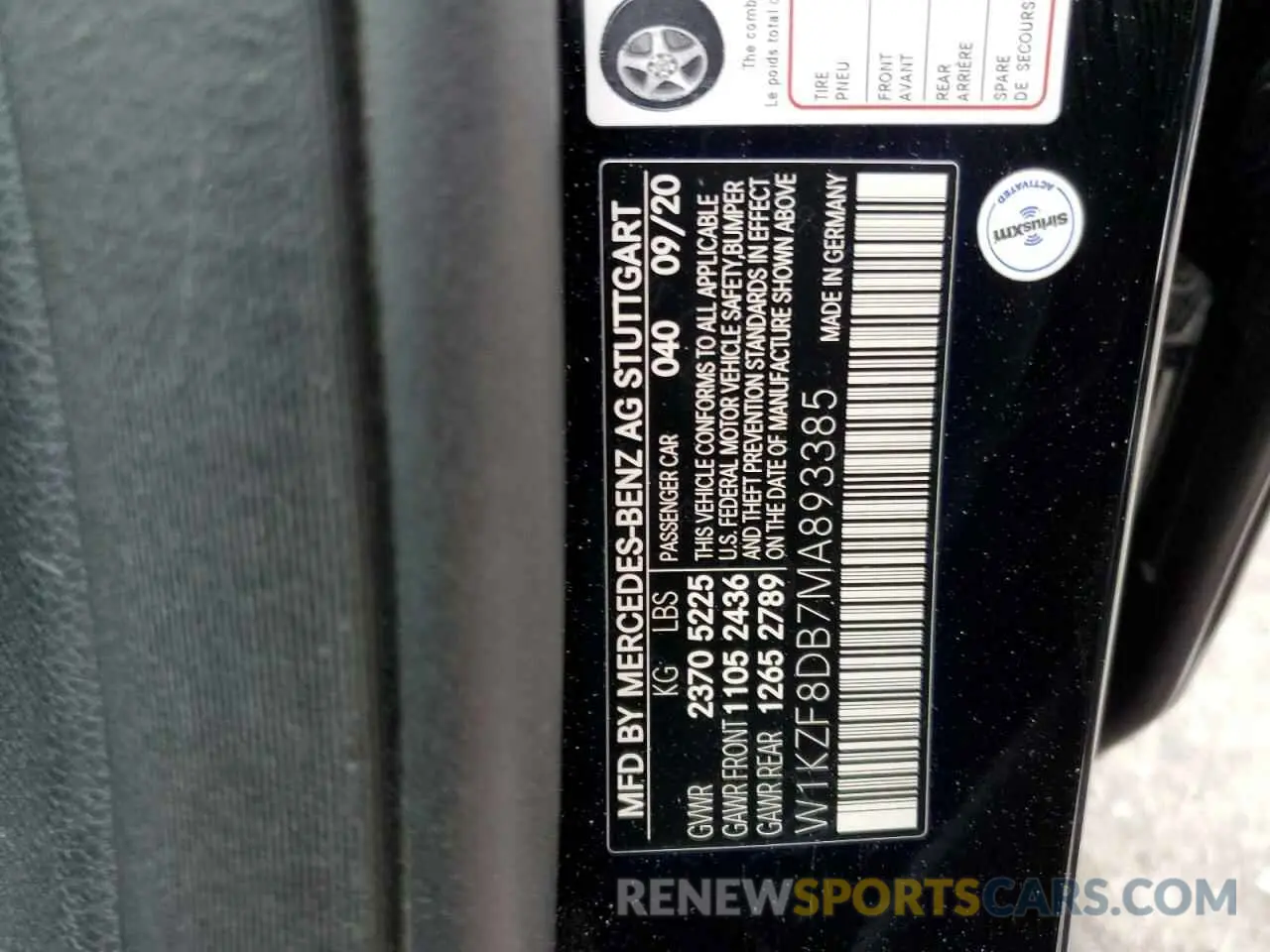 12 Фотография поврежденного автомобиля W1KZF8DB7MA893385 MERCEDES-BENZ E-CLASS 2021