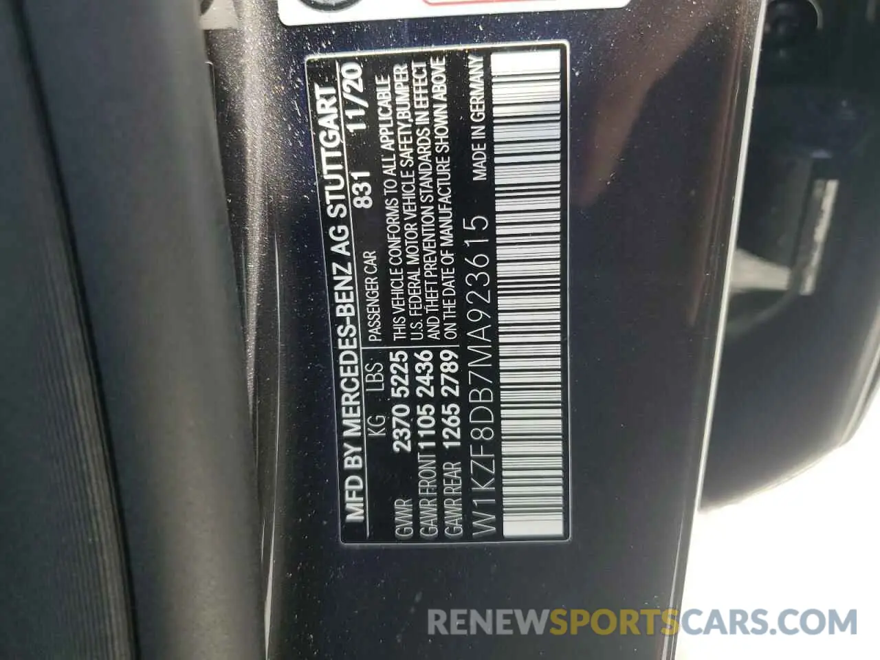 13 Photograph of a damaged car W1KZF8DB7MA923615 MERCEDES-BENZ E-CLASS 2021