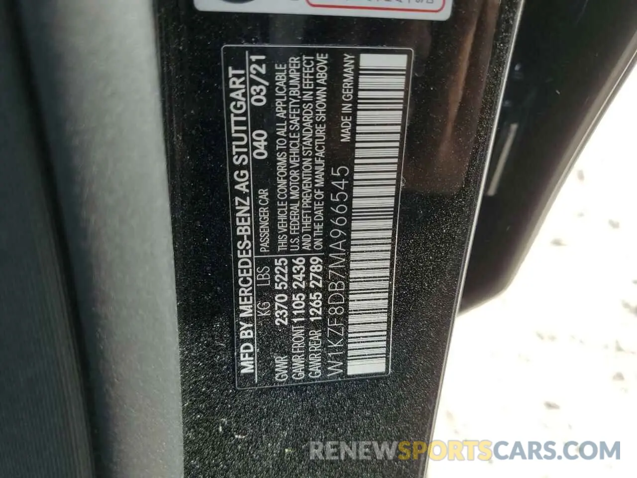 13 Photograph of a damaged car W1KZF8DB7MA966545 MERCEDES-BENZ E-CLASS 2021