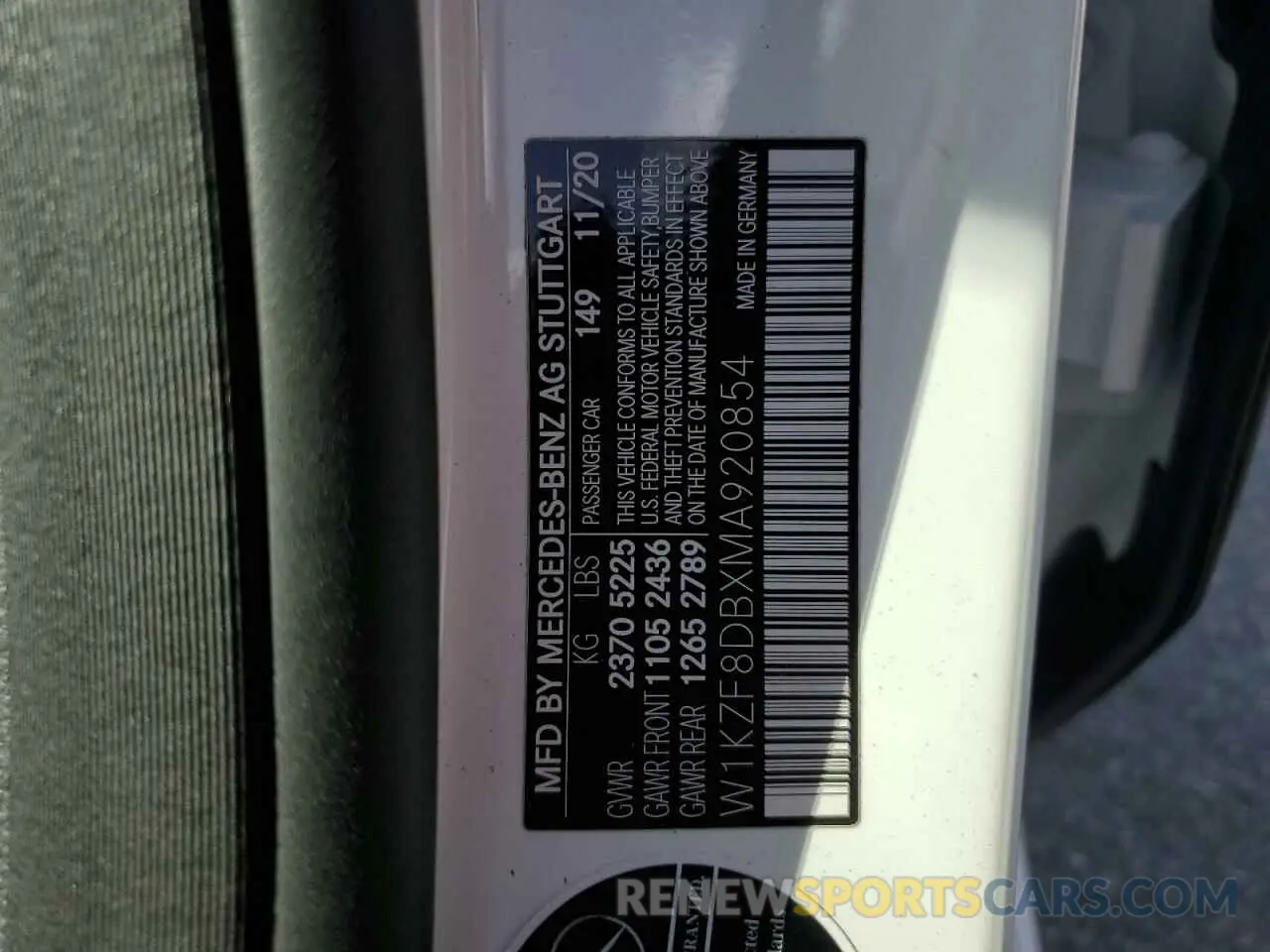 14 Photograph of a damaged car W1KZF8DBXMA920854 MERCEDES-BENZ E-CLASS 2021