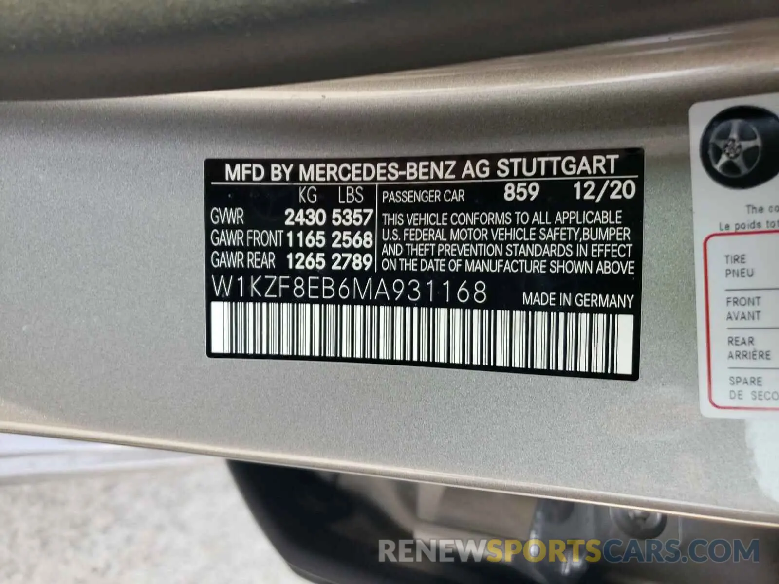 10 Фотография поврежденного автомобиля W1KZF8EB6MA931168 MERCEDES-BENZ E CLASS 2021