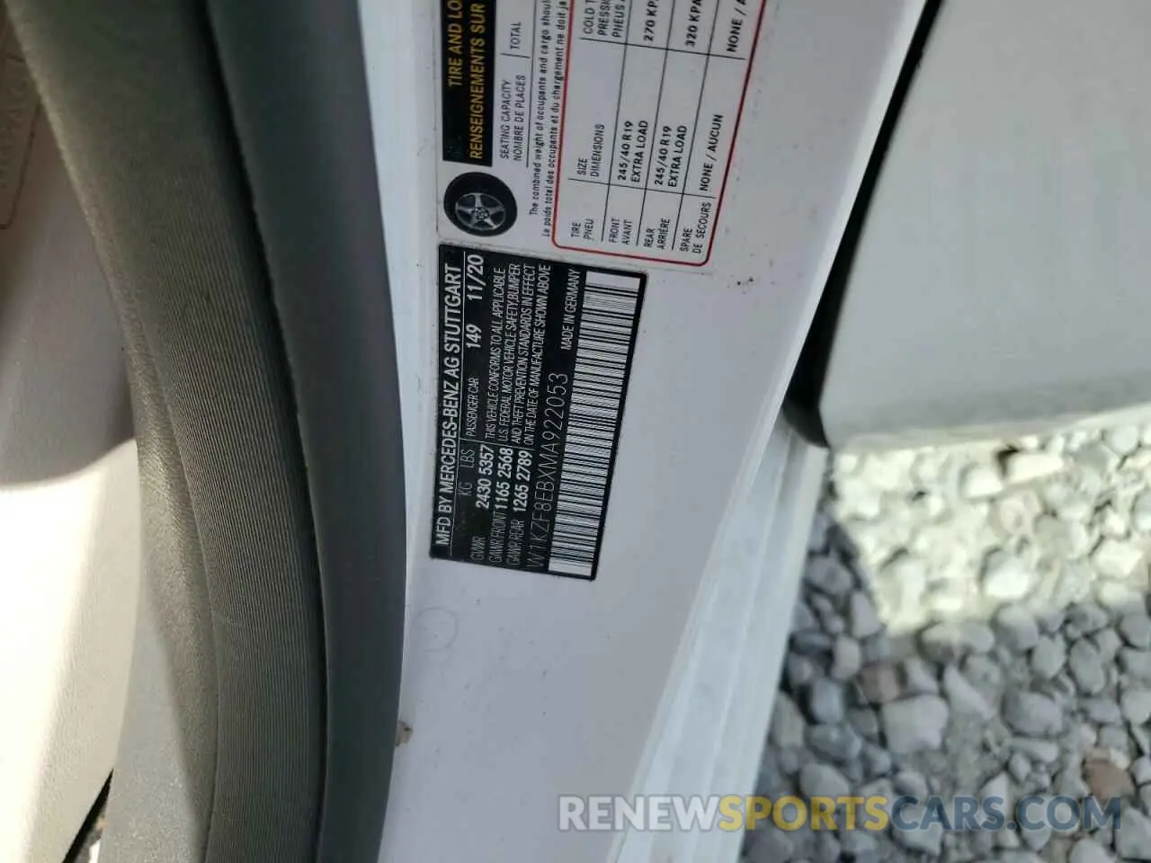 12 Photograph of a damaged car W1KZF8EBXMA922053 MERCEDES-BENZ E-CLASS 2021