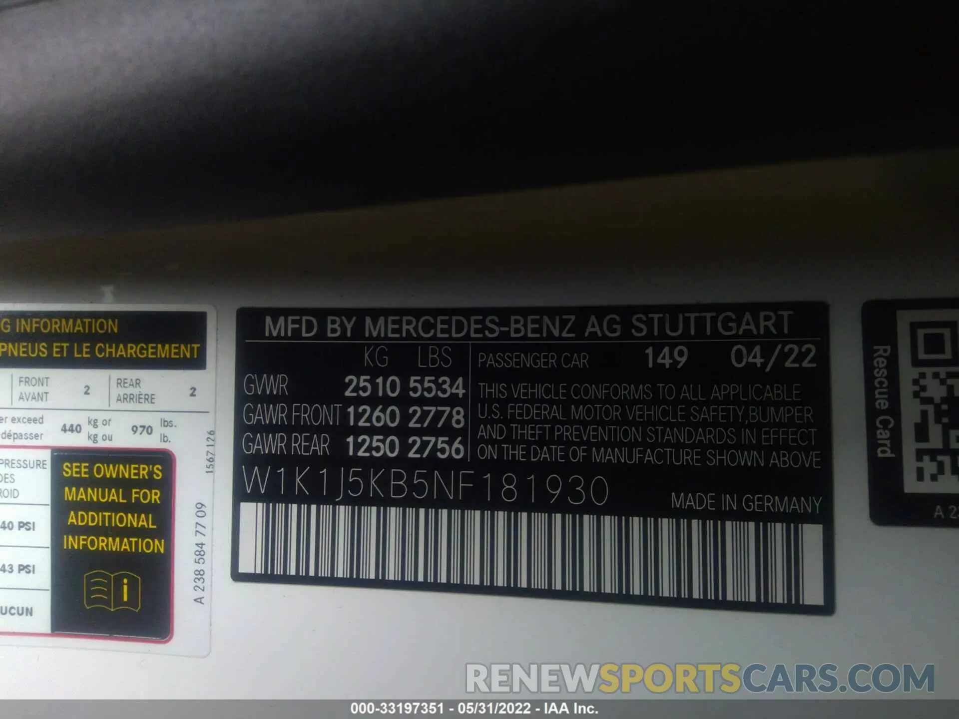9 Photograph of a damaged car W1K1J5KB5NF181930 MERCEDES-BENZ E-CLASS 2022