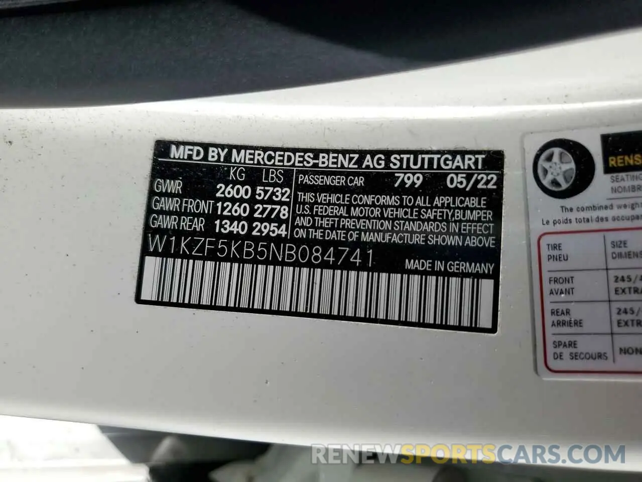 12 Photograph of a damaged car W1KZF5KB5NB084741 MERCEDES-BENZ E-CLASS 2022