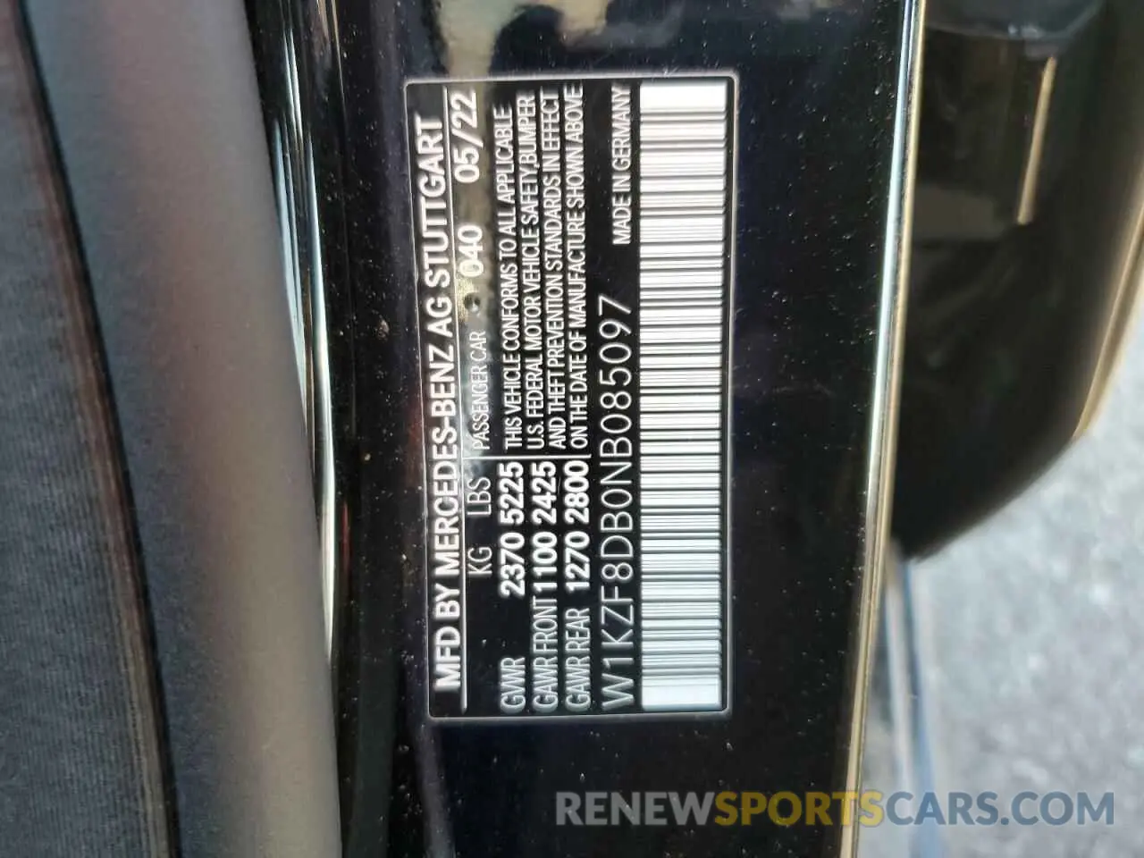 15 Photograph of a damaged car W1KZF8DB0NB085097 MERCEDES-BENZ E-CLASS 2022