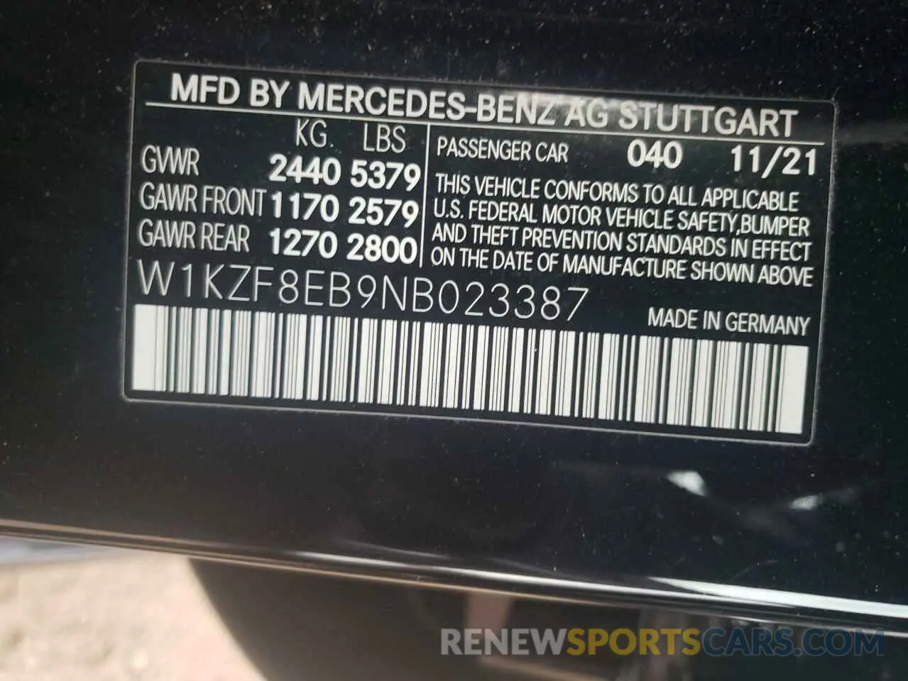 13 Фотография поврежденного автомобиля W1KZF8EB9NB023387 MERCEDES-BENZ E-CLASS 2022