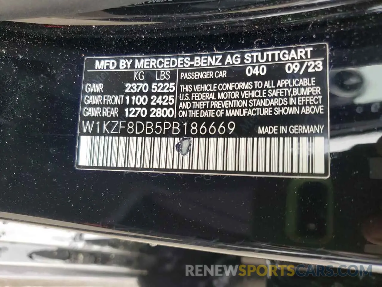 13 Photograph of a damaged car W1KZF8DB5PB186669 MERCEDES-BENZ E-CLASS 2023