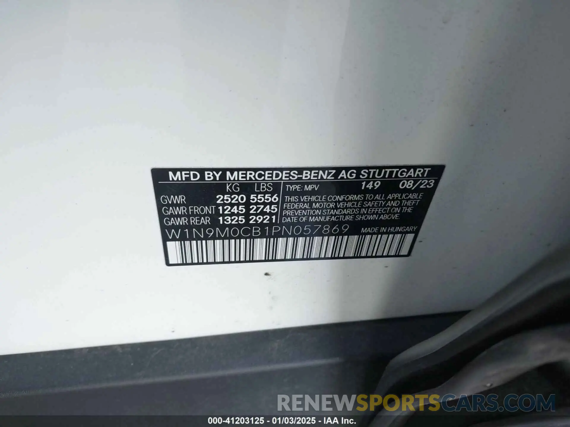 9 Фотография поврежденного автомобиля W1N9M0CB1PN057869 MERCEDES-BENZ EQB 250 SUV 2023