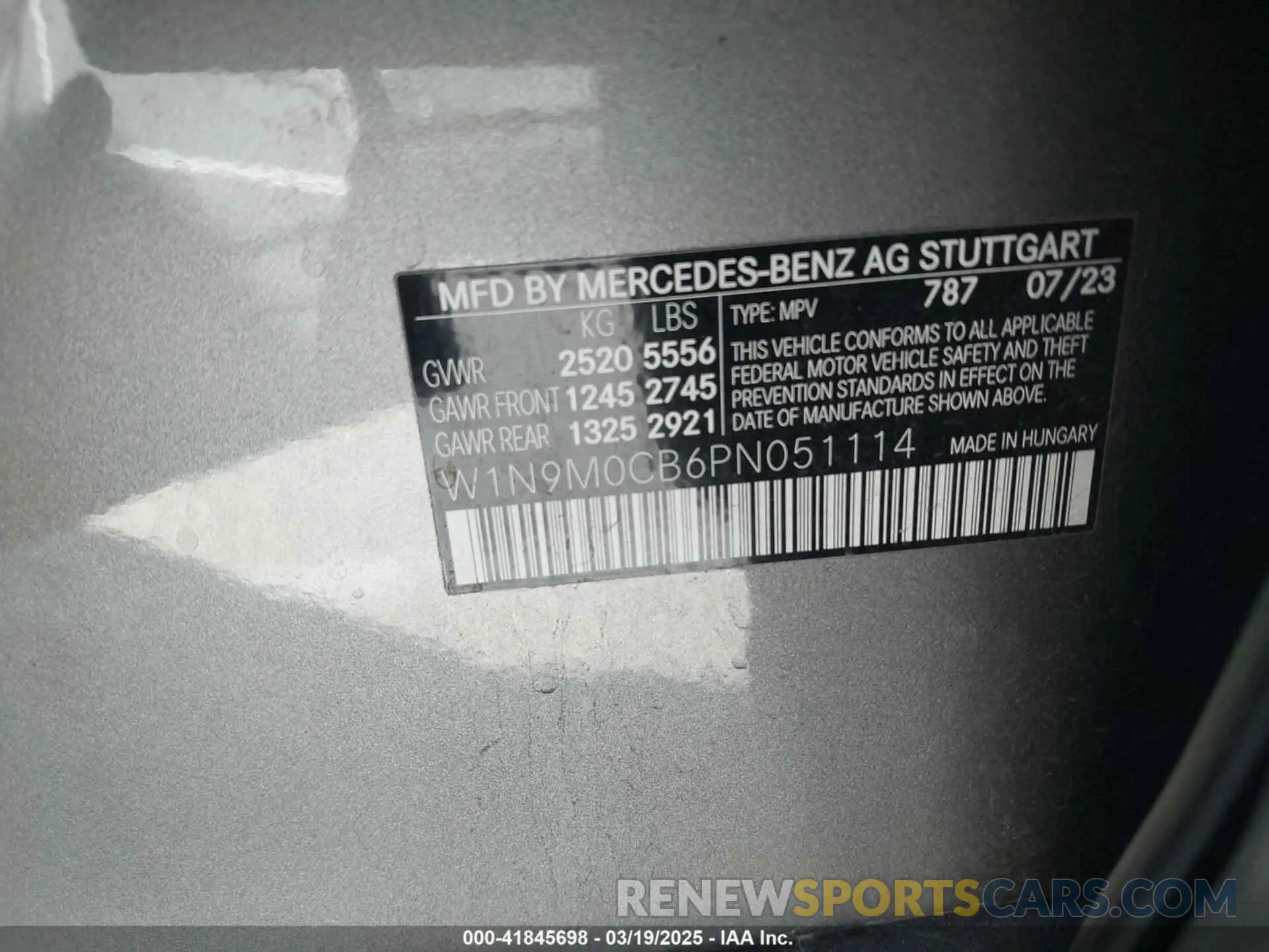 9 Photograph of a damaged car W1N9M0CB6PN051114 MERCEDES-BENZ EQB 250 SUV 2023