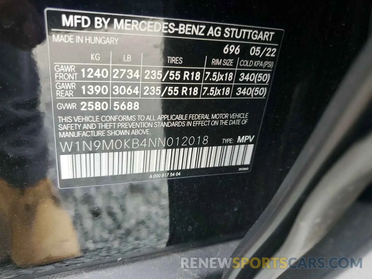 13 Фотография поврежденного автомобиля W1N9M0KB4NN012018 MERCEDES-BENZ EQB 300 4M 2022
