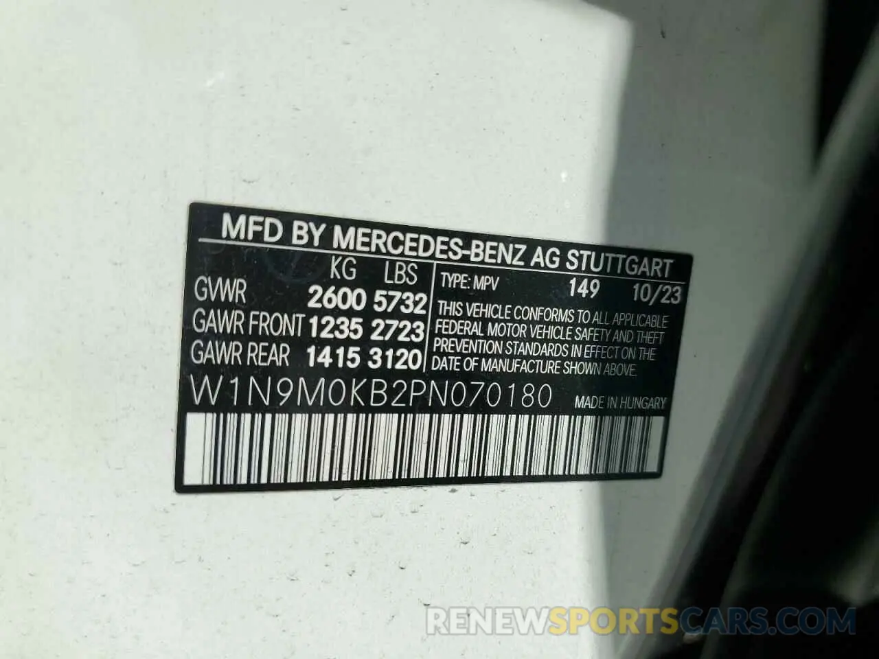 13 Фотография поврежденного автомобиля W1N9M0KB2PN070180 MERCEDES-BENZ EQB 300 4M 2023