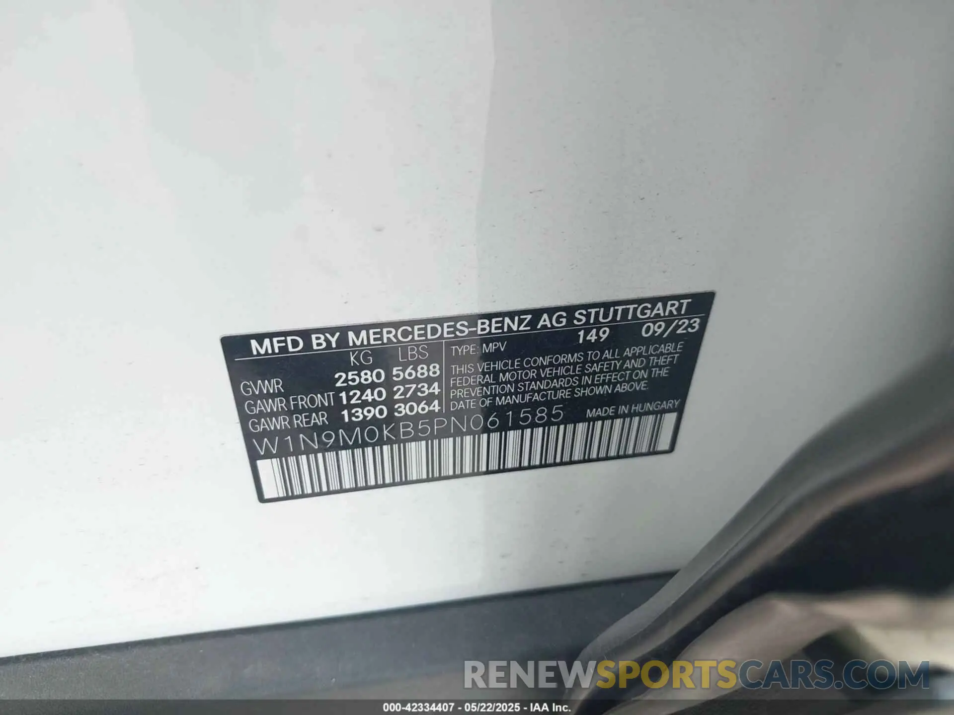 9 Photograph of a damaged car W1N9M0KB5PN061585 MERCEDES-BENZ EQB 300 SUV 2023