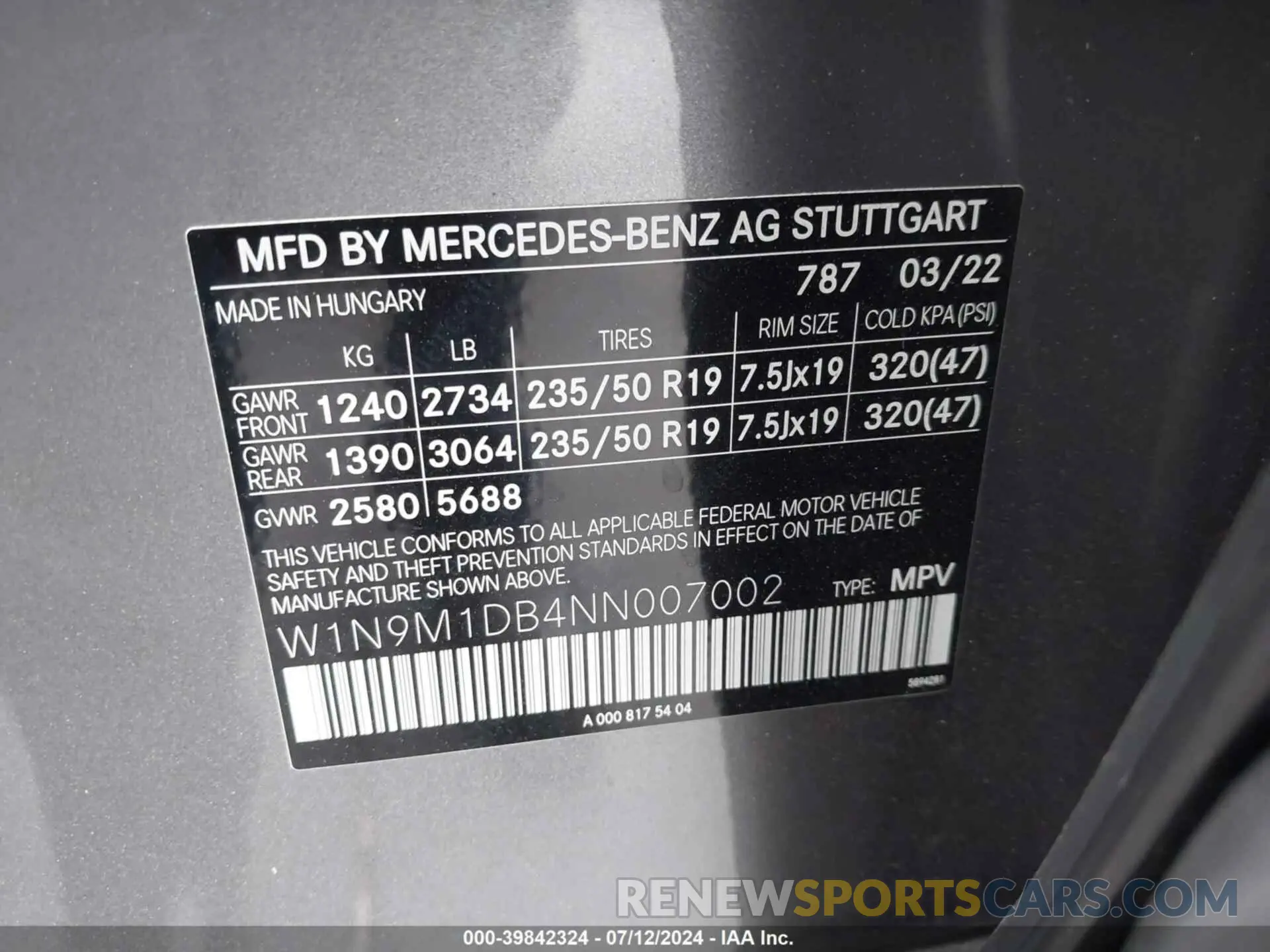 9 Photograph of a damaged car W1N9M1DB4NN007002 MERCEDES-BENZ EQB 350 SUV 2022