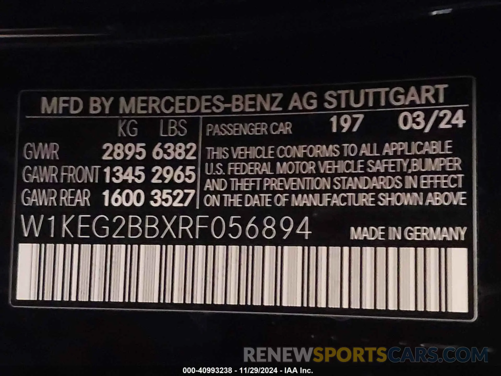 9 Photograph of a damaged car W1KEG2BBXRF056894 MERCEDES-BENZ EQE 350+ 2024