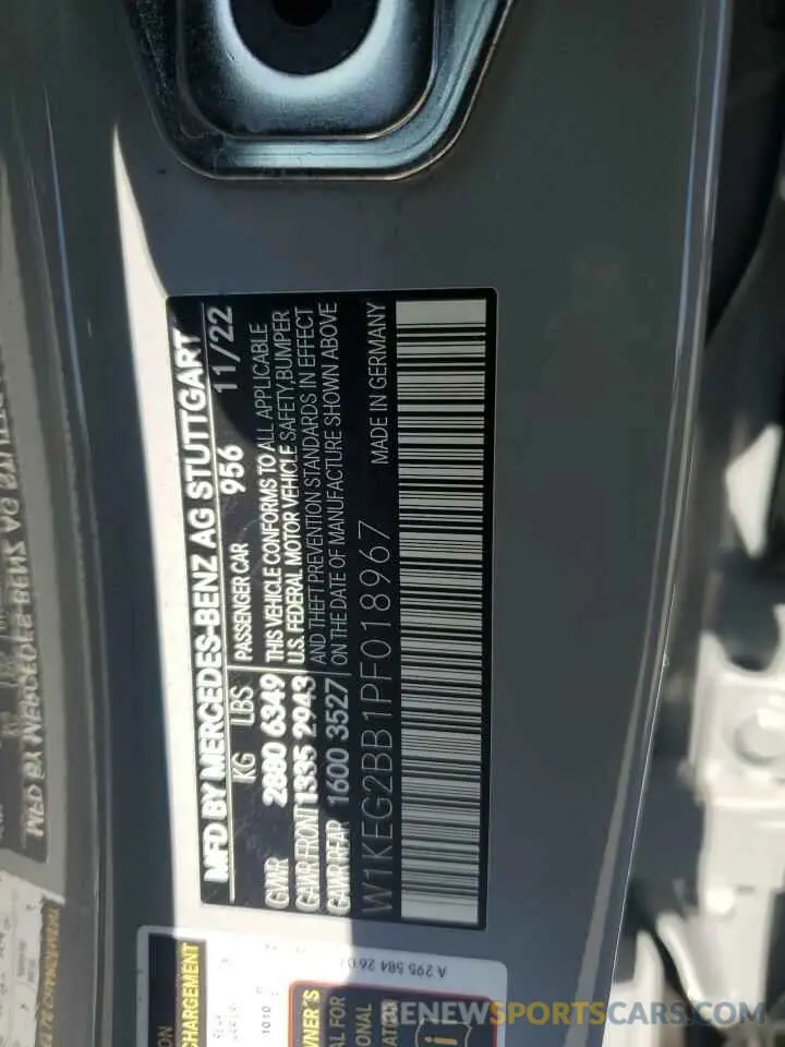 12 Фотография поврежденного автомобиля W1KEG2BB1PF018967 MERCEDES-BENZ EQE SEDAN 2023