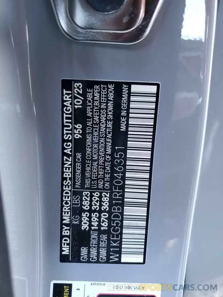 12 Photograph of a damaged car W1KEG5DB1RF046351 MERCEDES-BENZ EQE SEDAN 2024