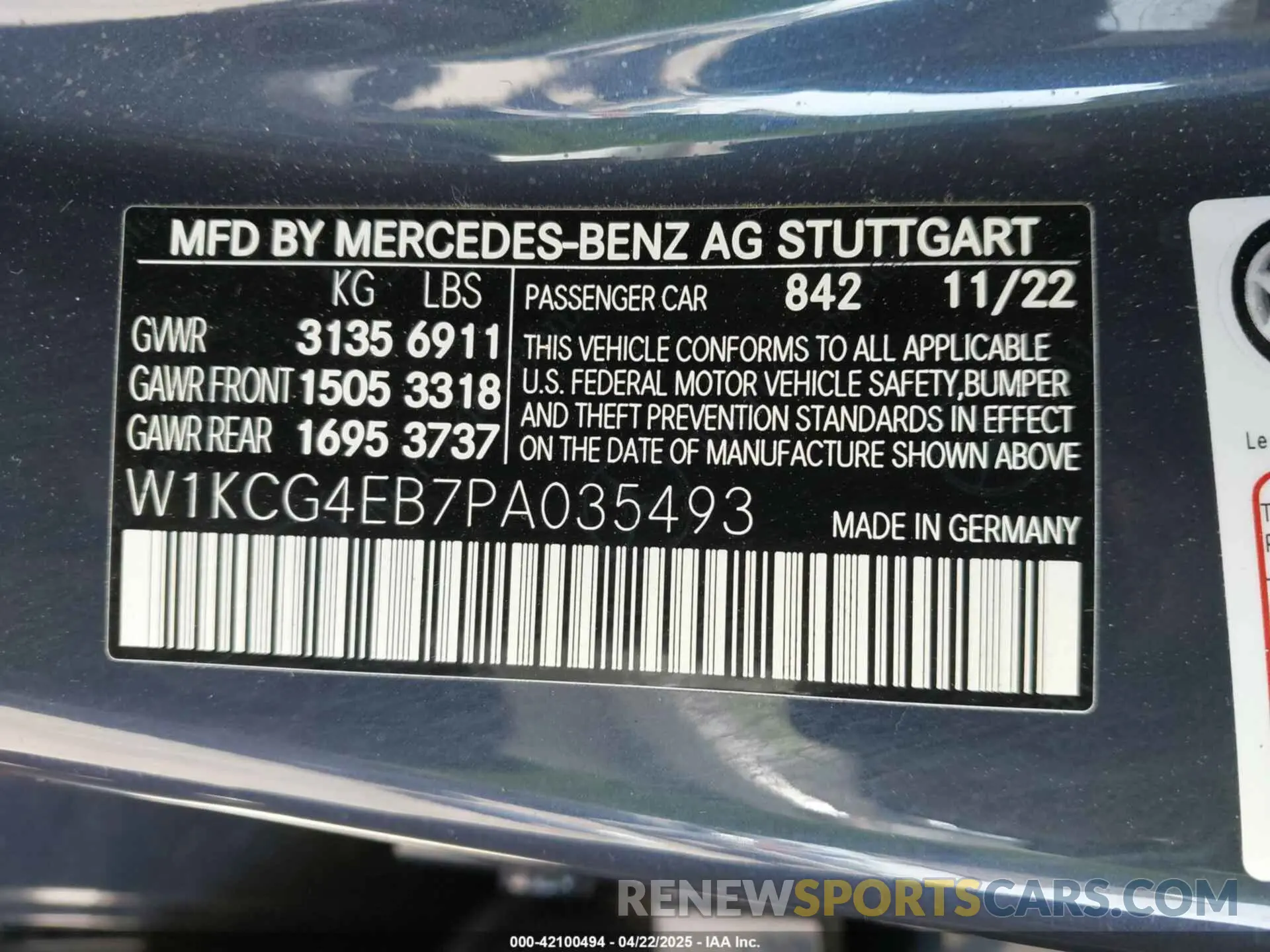 9 Photograph of a damaged car W1KCG4EB7PA035493 MERCEDES-BENZ EQS 580 2023