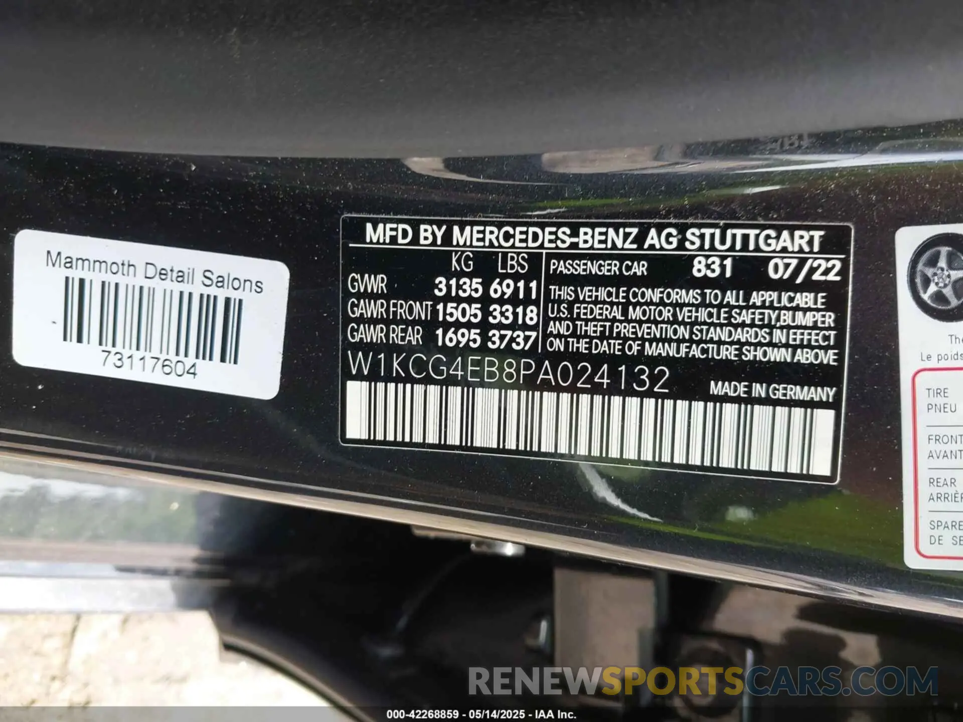 9 Фотография поврежденного автомобиля W1KCG4EB8PA024132 MERCEDES-BENZ EQS 580 2023