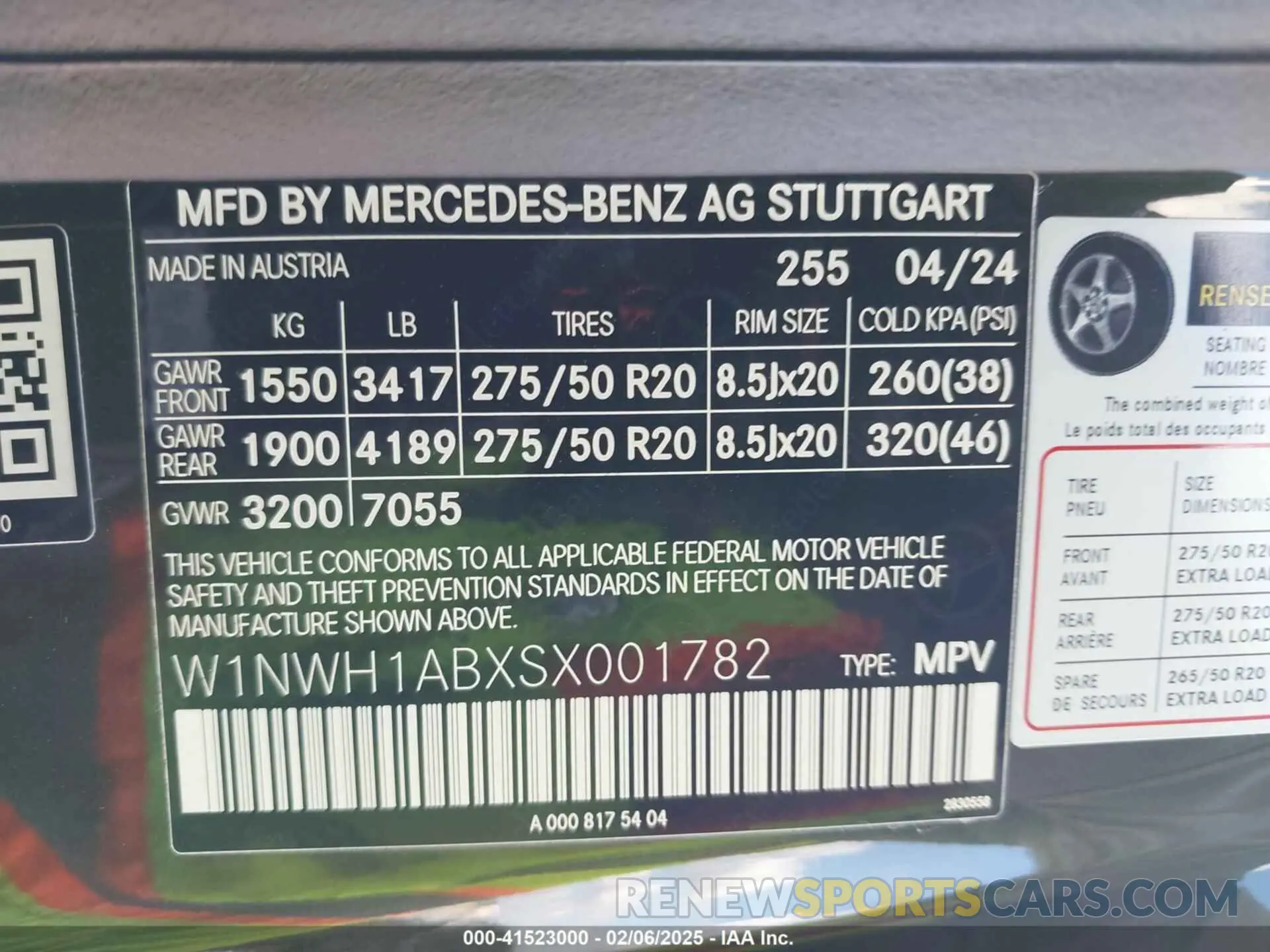 9 Photograph of a damaged car W1NWH1ABXSX001782 MERCEDES-BENZ G 550 2025