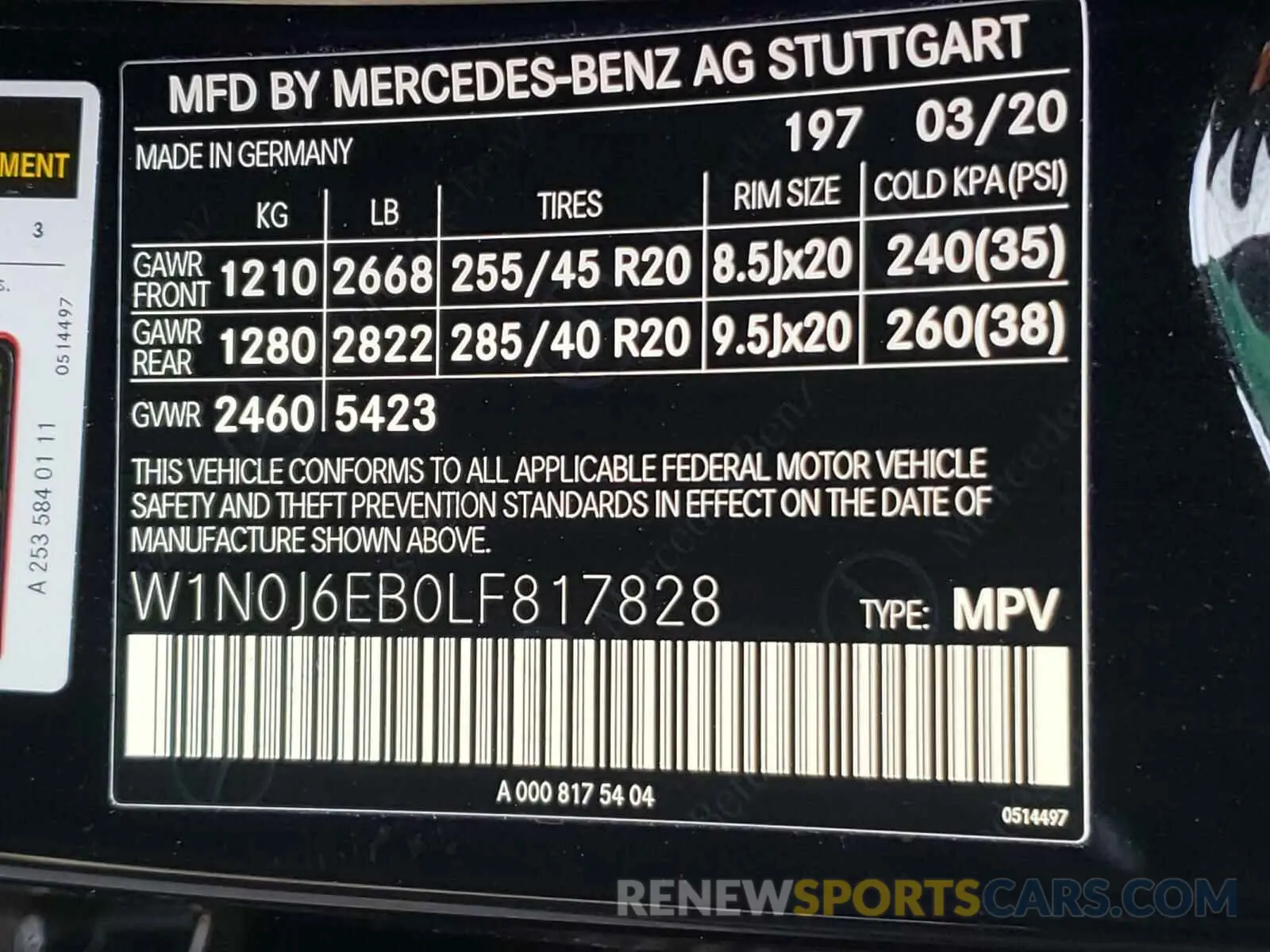 10 Photograph of a damaged car W1N0J6EB0LF817828 MERCEDES-BENZ G CLASS 2020