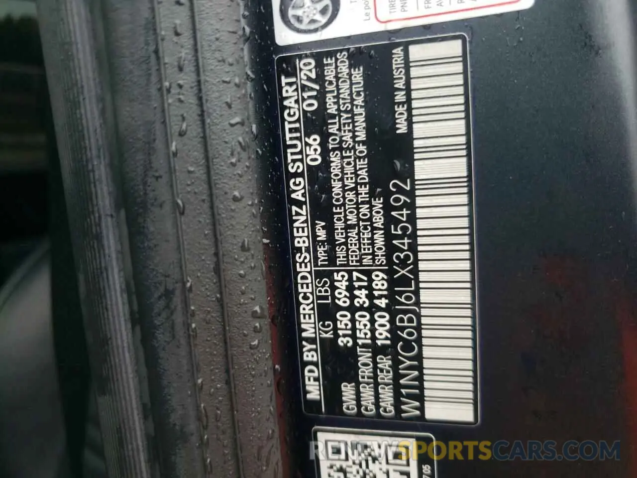 10 Фотография поврежденного автомобиля W1NYC6BJ6LX345492 MERCEDES-BENZ G-CLASS 2020