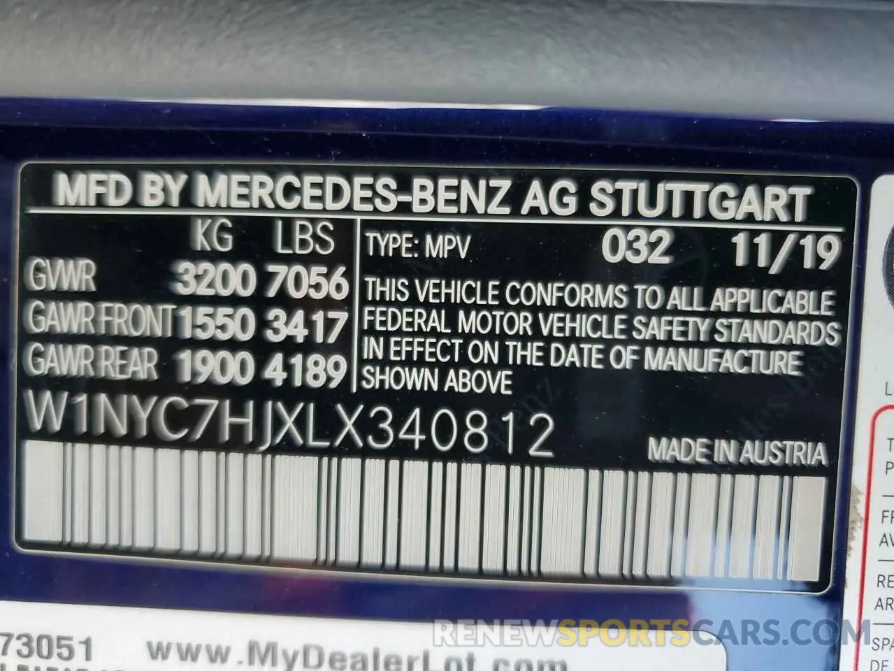 13 Photograph of a damaged car W1NYC7HJXLX340812 MERCEDES-BENZ G-CLASS 2020