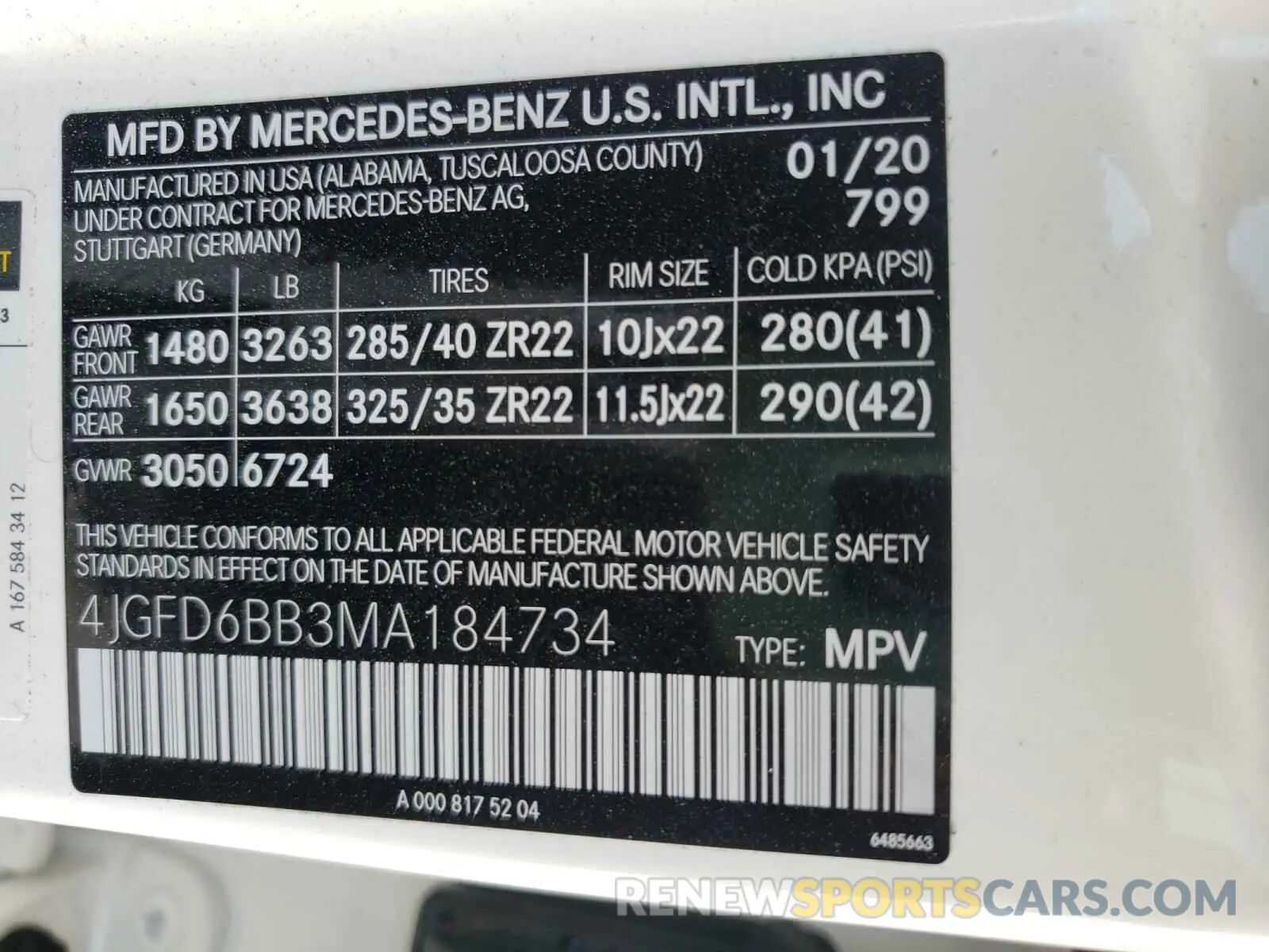 10 Photograph of a damaged car 4JGFD6BB3MA184734 MERCEDES-BENZ G CLASS 2021