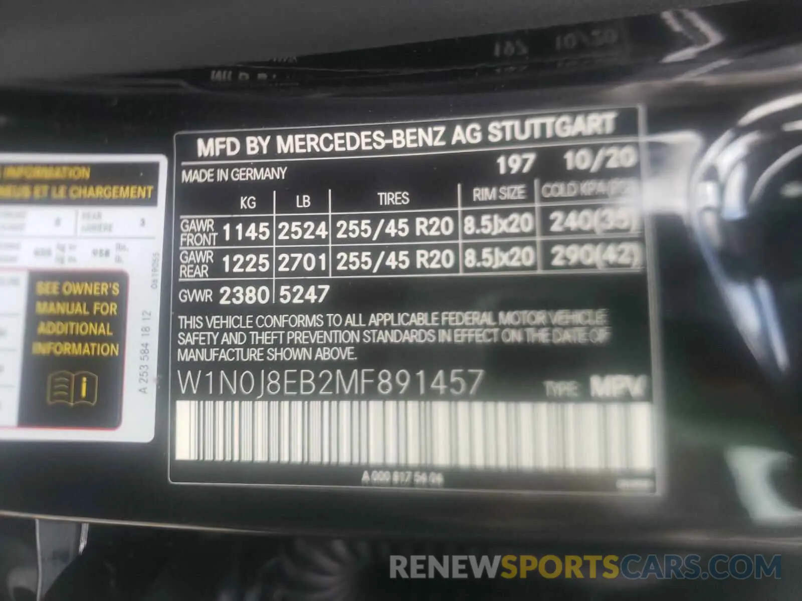 10 Фотография поврежденного автомобиля W1N0J8EB2MF891457 MERCEDES-BENZ G CLASS 2021