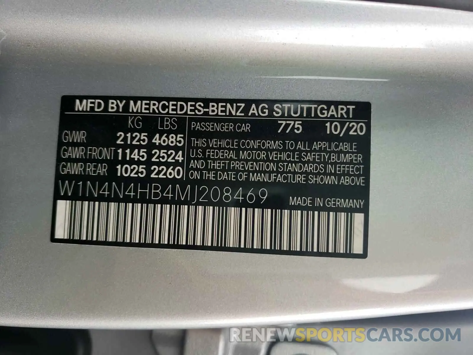 10 Photograph of a damaged car W1N4N4HB4MJ208469 MERCEDES-BENZ G CLASS 2021