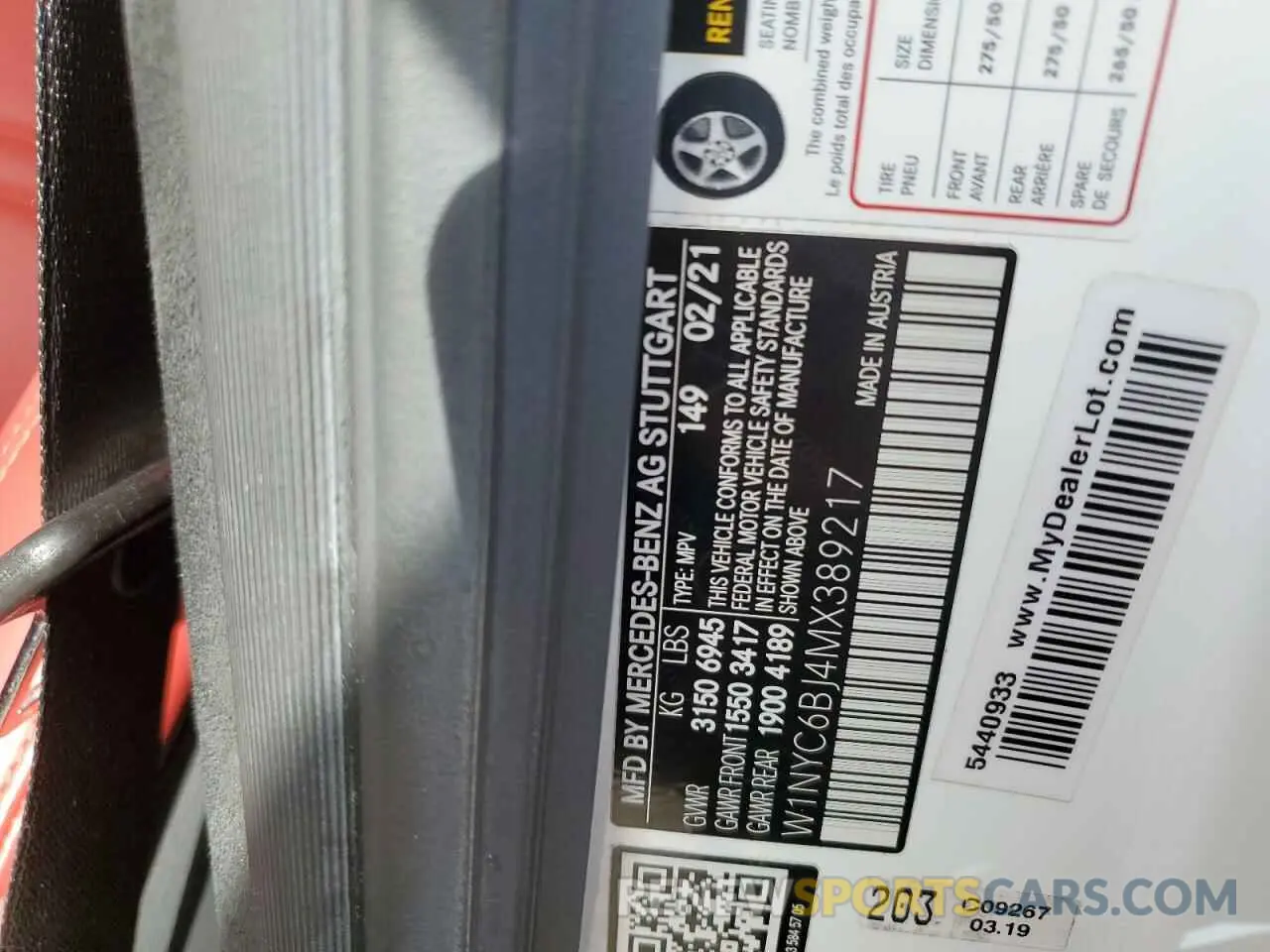 14 Фотография поврежденного автомобиля W1NYC6BJ4MX389217 MERCEDES-BENZ G-CLASS 2021