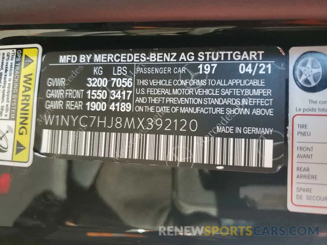13 Photograph of a damaged car W1NYC7HJ4MX396164 MERCEDES-BENZ G-CLASS 2021