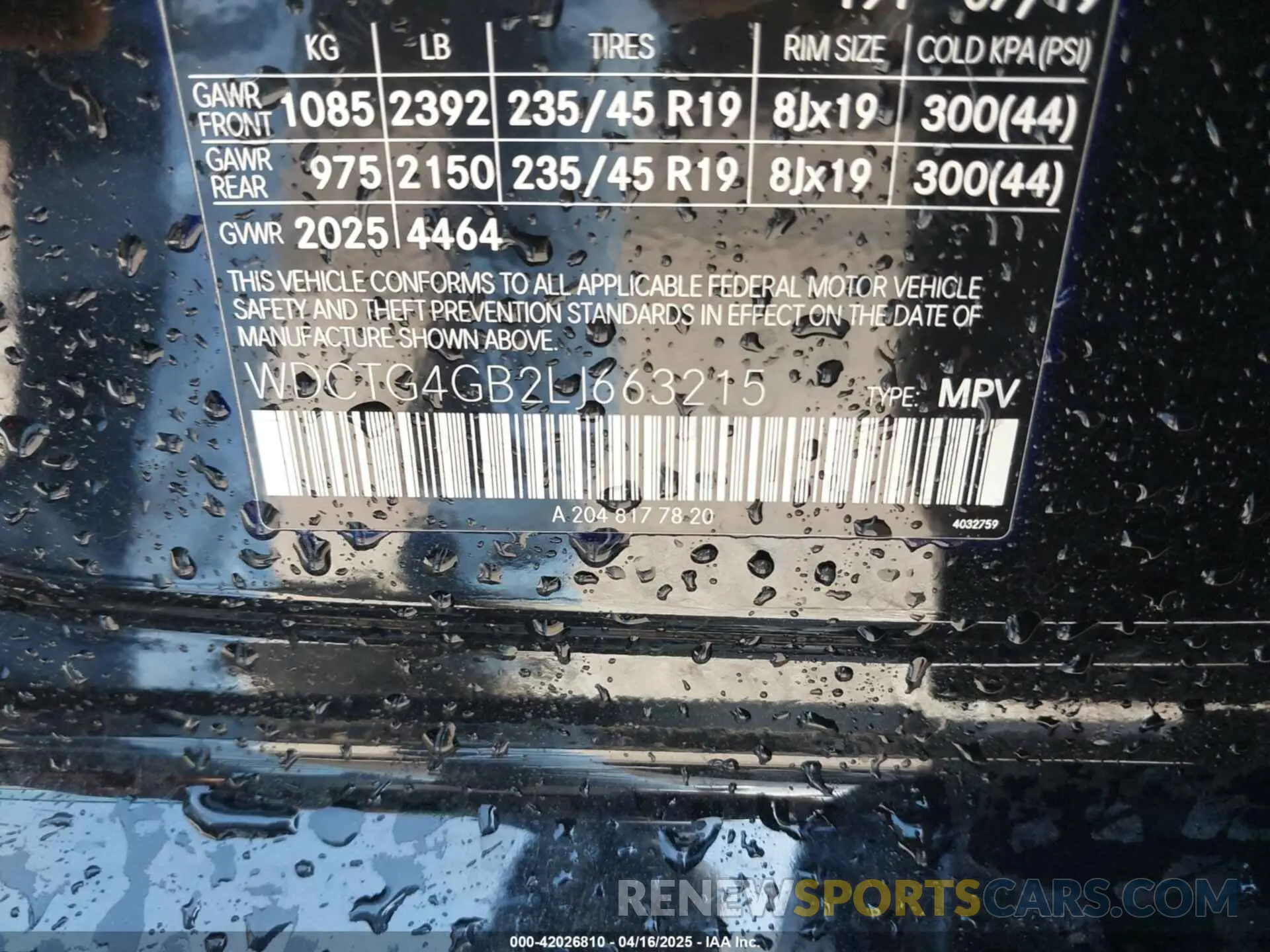 9 Photograph of a damaged car WDCTG4GB2LJ663215 MERCEDES-BENZ GLA 250 2020