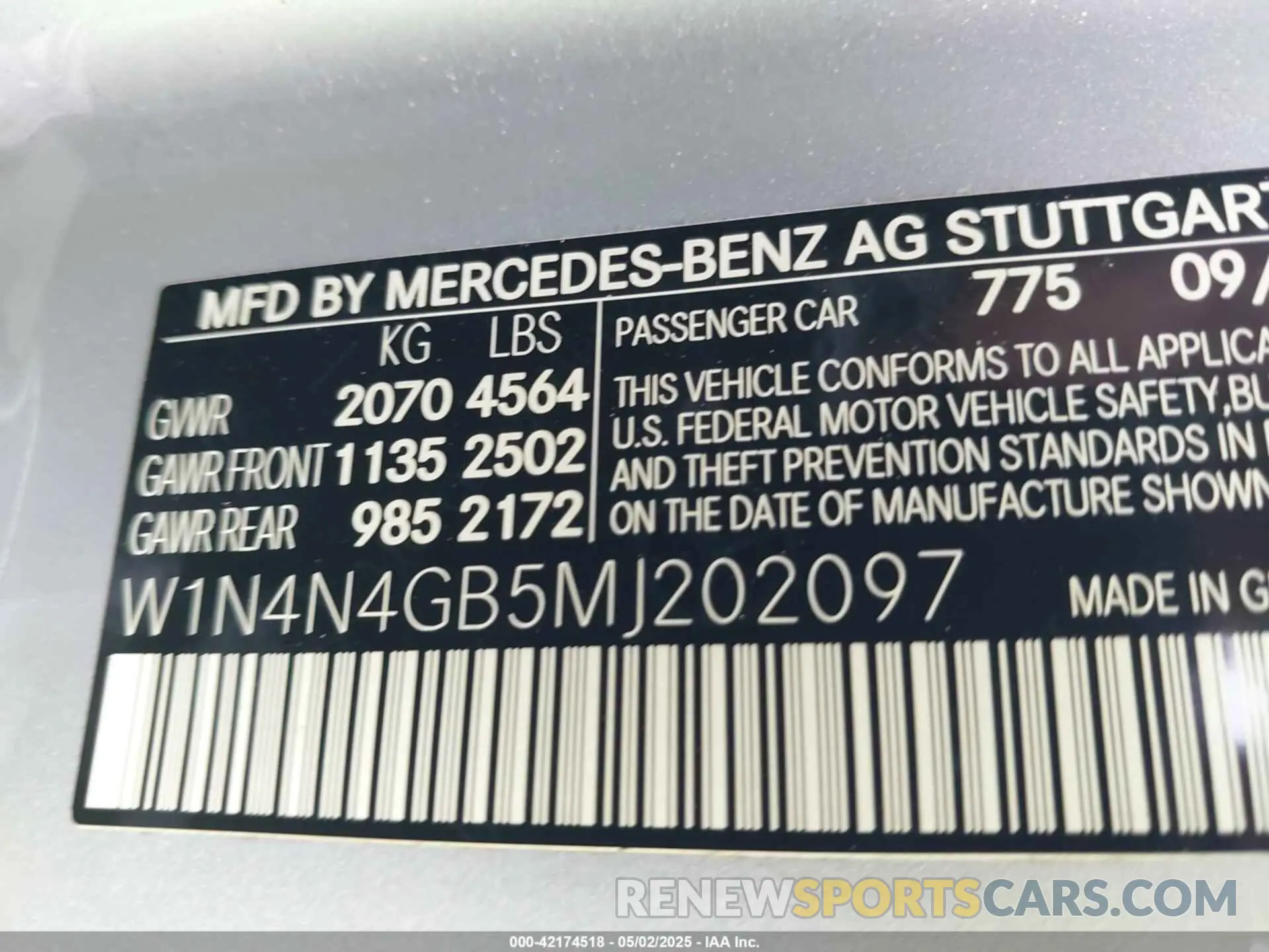9 Photograph of a damaged car W1N4N4GB5MJ202097 MERCEDES-BENZ GLA 250 2021