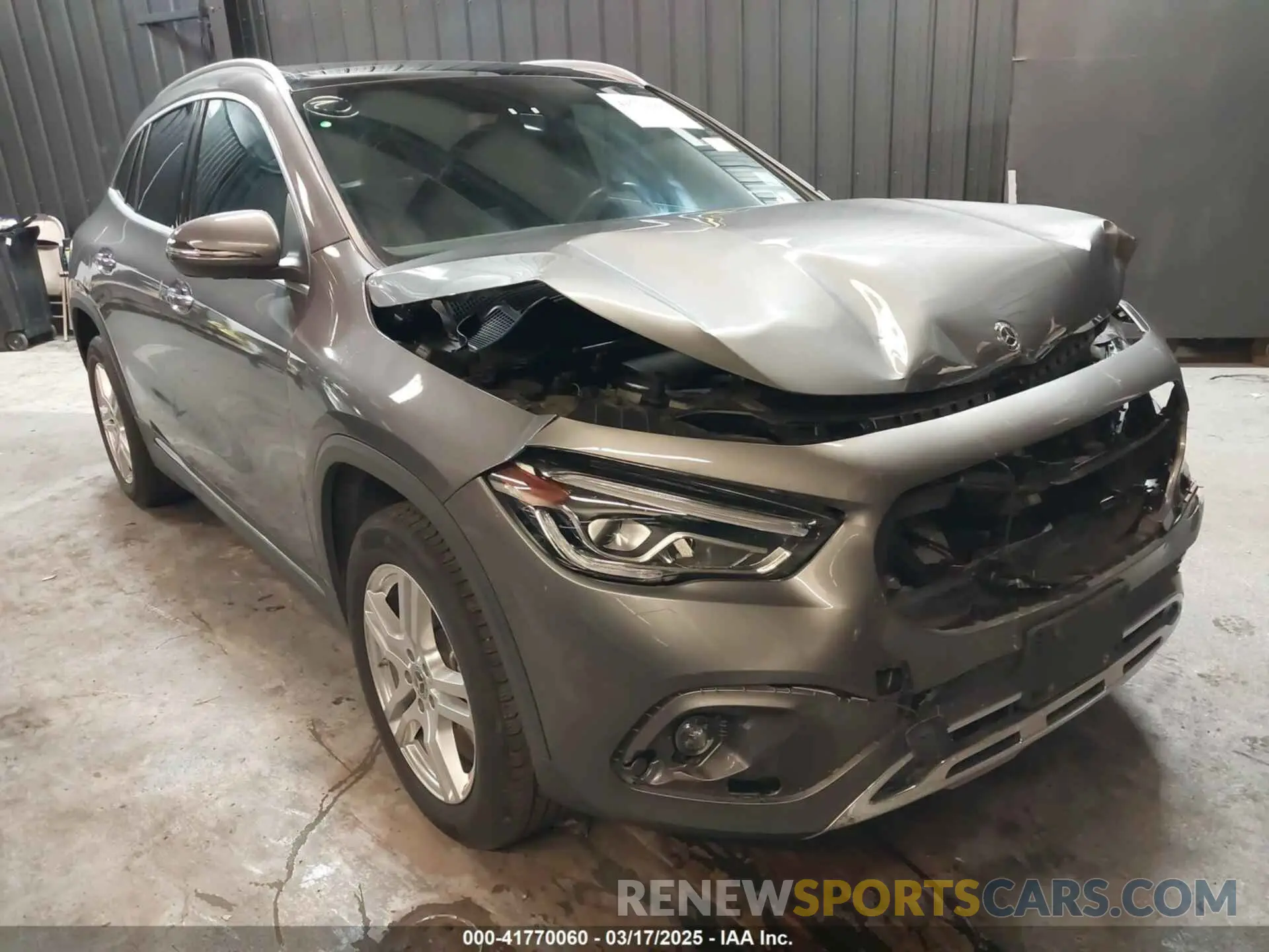 1 Photograph of a damaged car W1N4N4HB1MJ144875 MERCEDES-BENZ GLA 250 2021