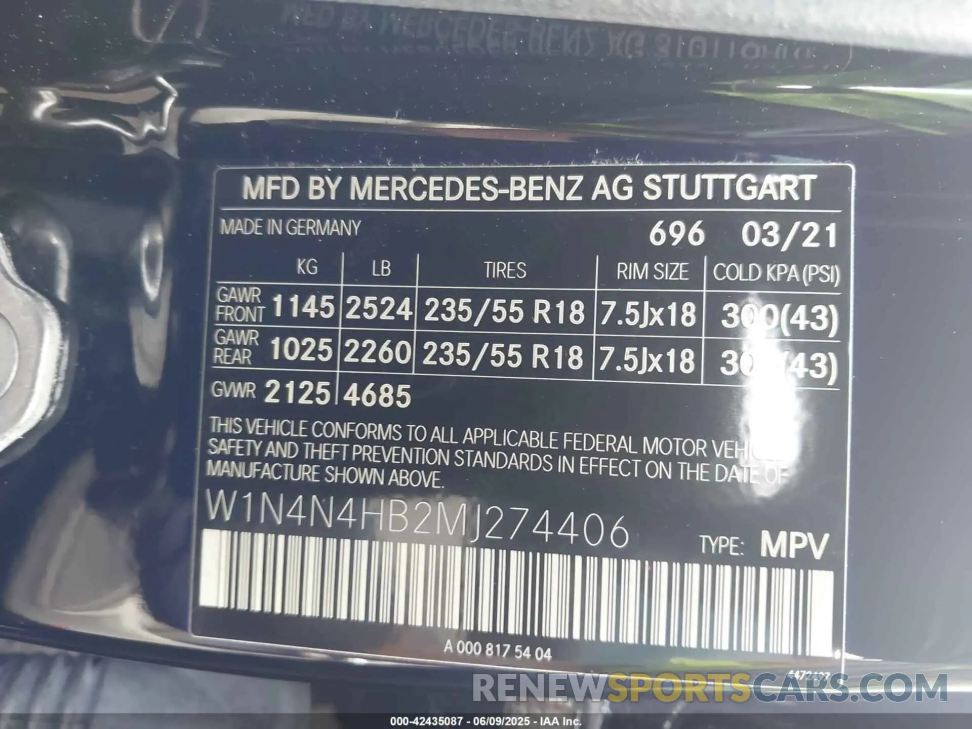 9 Фотография поврежденного автомобиля W1N4N4HB2MJ274406 MERCEDES-BENZ GLA 250 2021