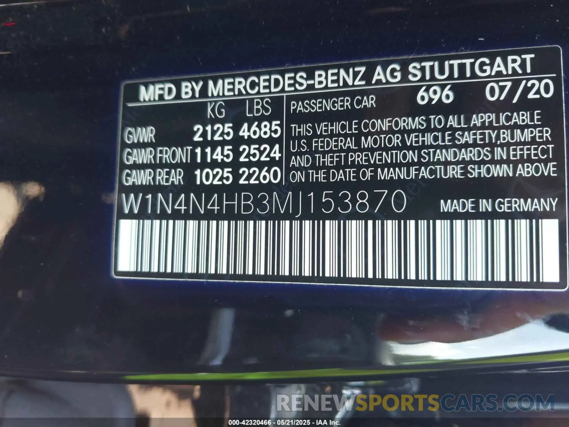 9 Photograph of a damaged car W1N4N4HB3MJ153870 MERCEDES-BENZ GLA 250 2021
