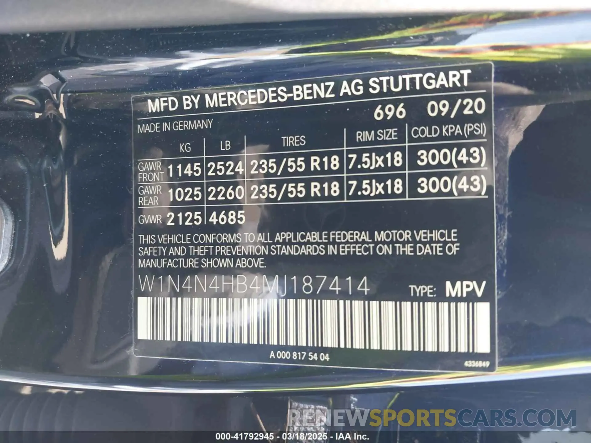 9 Фотография поврежденного автомобиля W1N4N4HB4MJ187414 MERCEDES-BENZ GLA 250 2021
