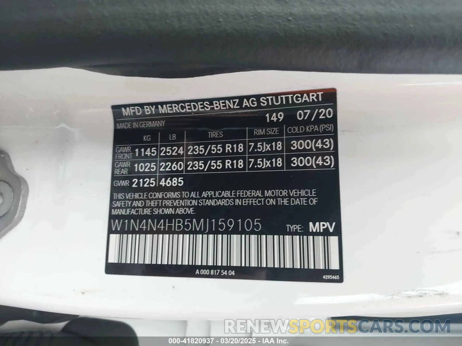 9 Photograph of a damaged car W1N4N4HB5MJ159105 MERCEDES-BENZ GLA 250 2021