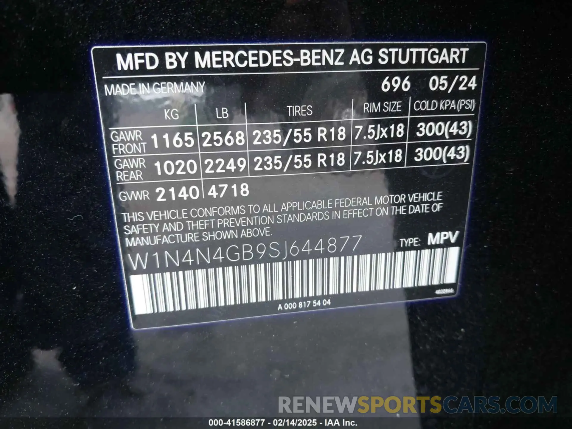 9 Фотография поврежденного автомобиля W1N4N4GB9SJ644877 MERCEDES-BENZ GLA 250 2025