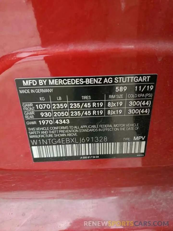 13 Photograph of a damaged car W1NTG4EBXLJ691328 MERCEDES-BENZ GLA-CLASS 2020