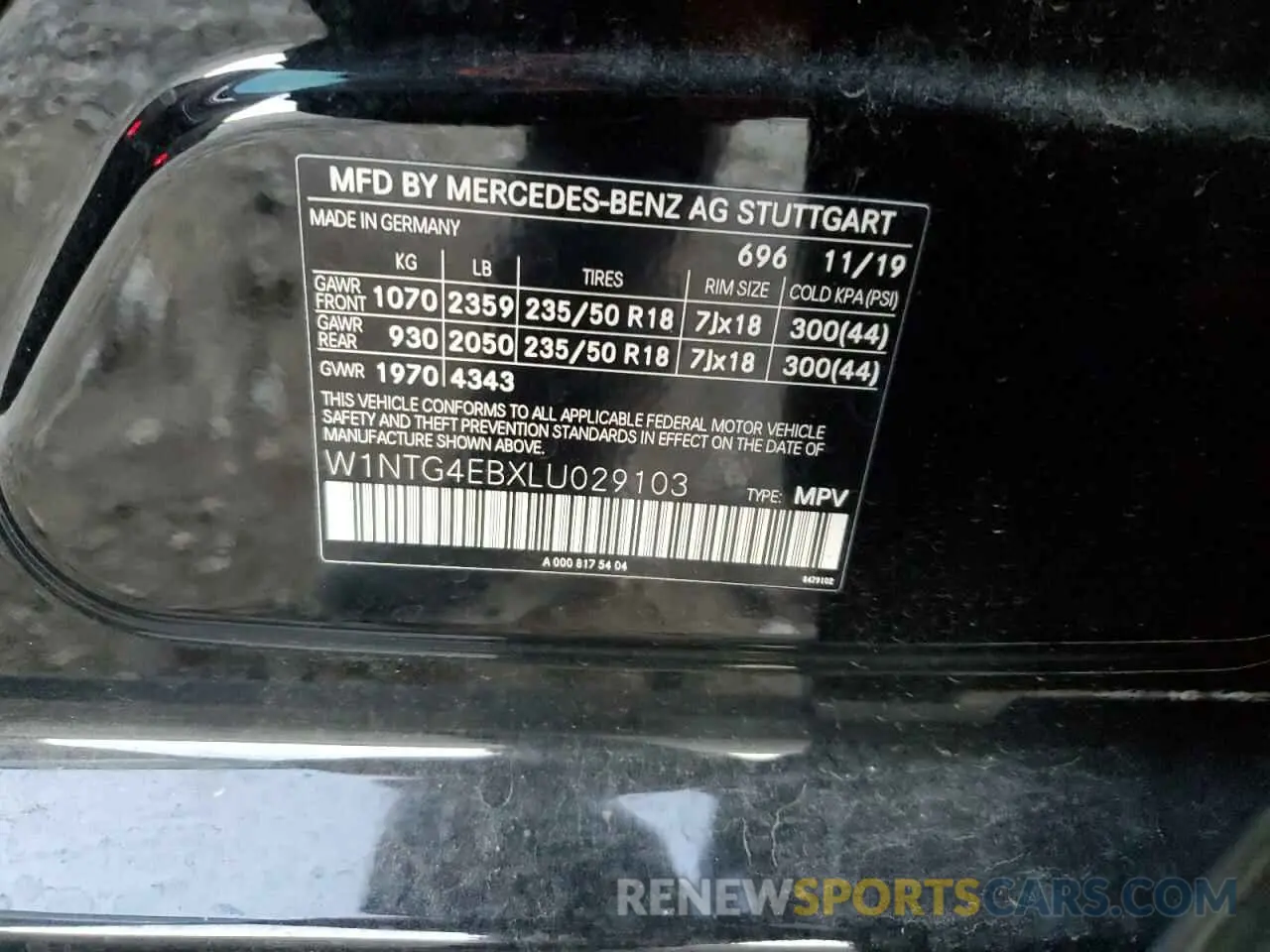 13 Photograph of a damaged car W1NTG4EBXLU029103 MERCEDES-BENZ GLA-CLASS 2020
