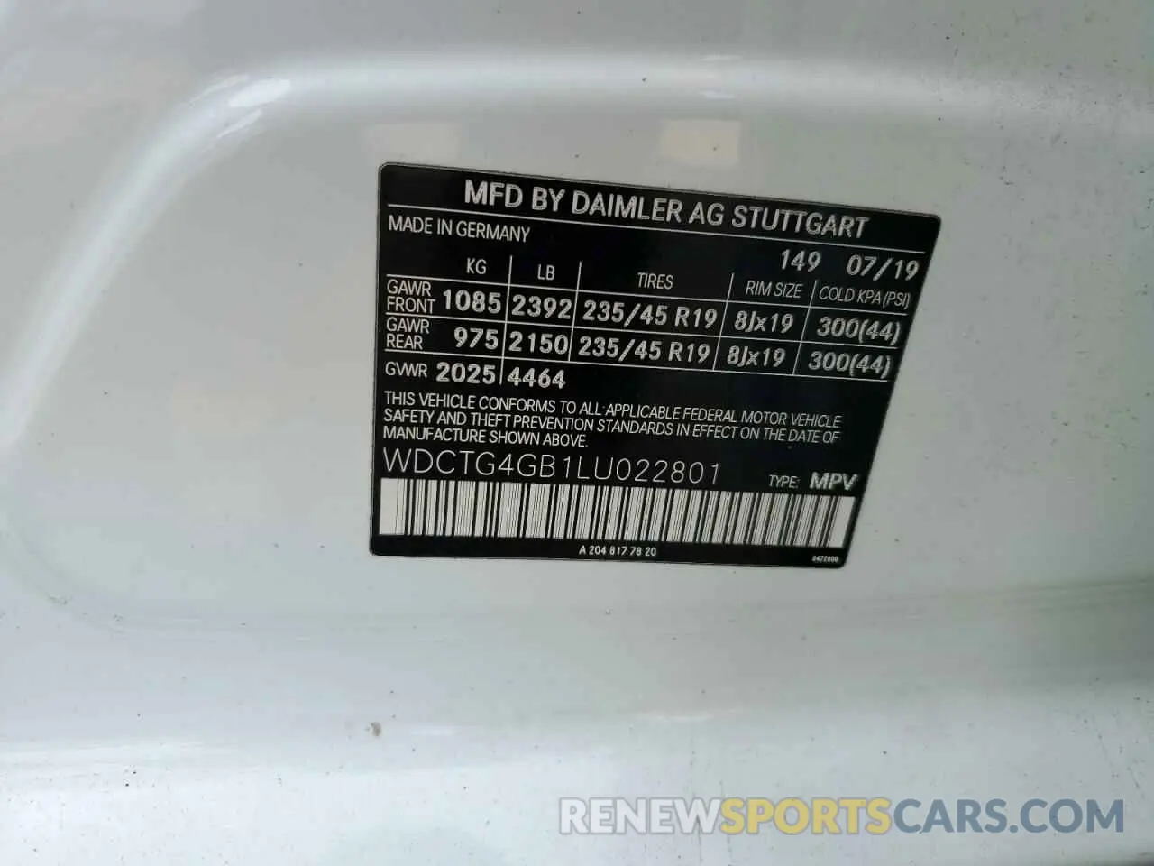 12 Photograph of a damaged car WDCTG4GB1LU022801 MERCEDES-BENZ GLA-CLASS 2020