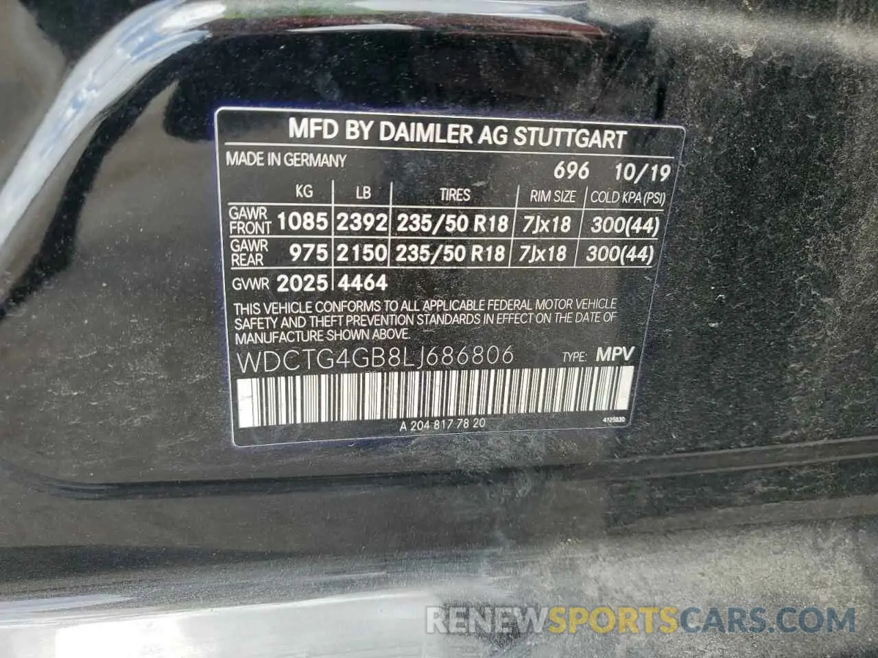 12 Фотография поврежденного автомобиля WDCTG4GB8LJ686806 MERCEDES-BENZ GLA-CLASS 2020