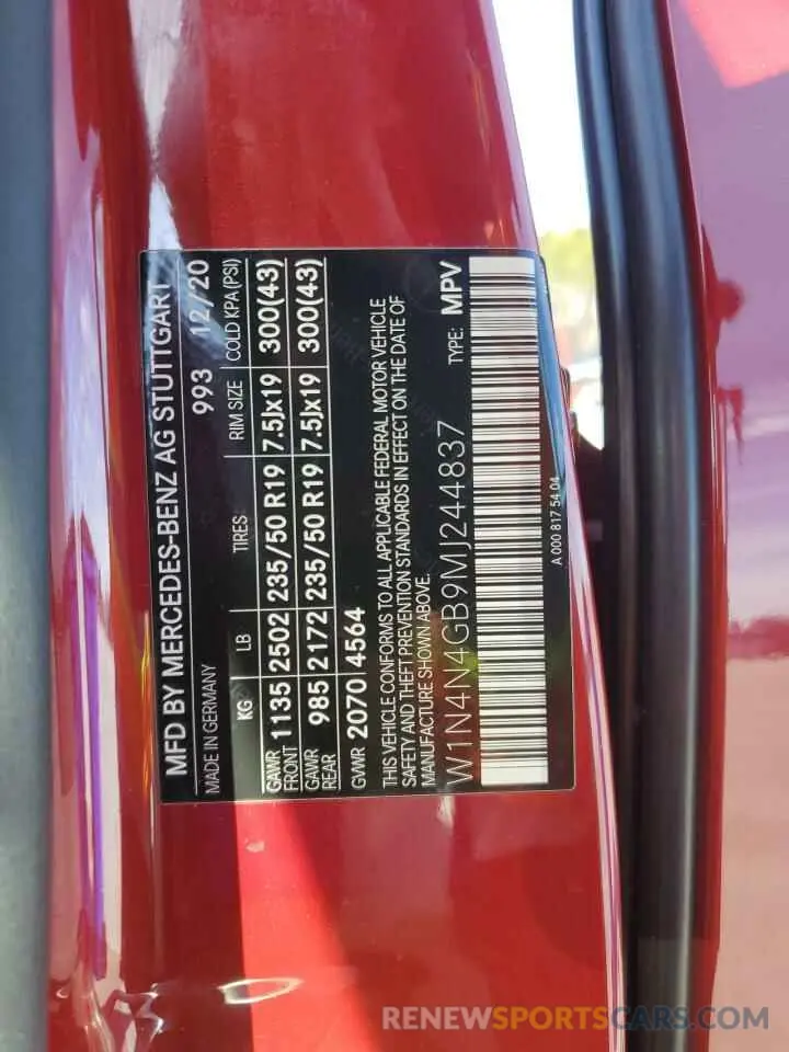 13 Фотография поврежденного автомобиля W1N4N4GB9MJ244837 MERCEDES-BENZ GLA-CLASS 2021