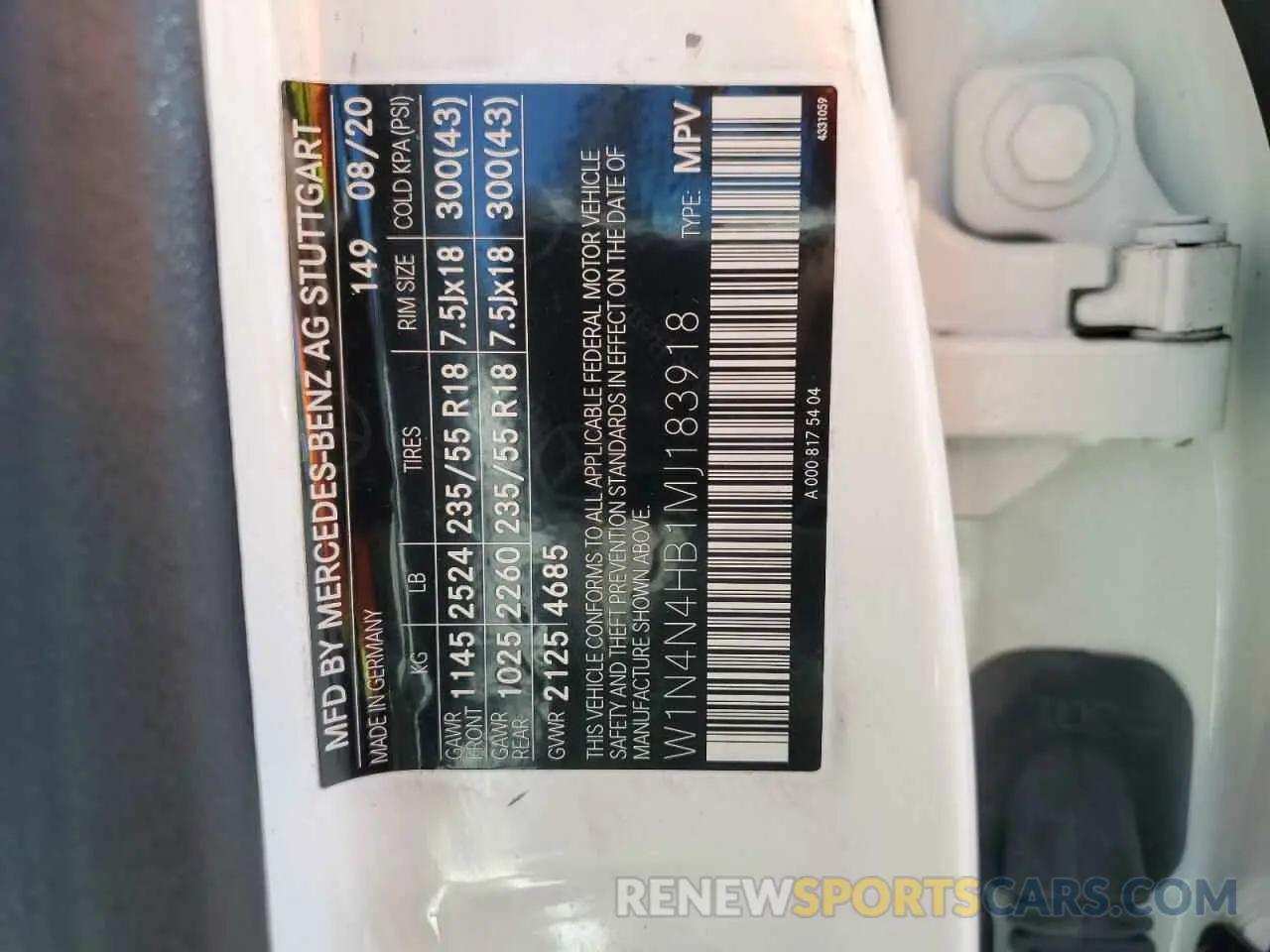 13 Photograph of a damaged car W1N4N4HB1MJ183918 MERCEDES-BENZ GLA-CLASS 2021
