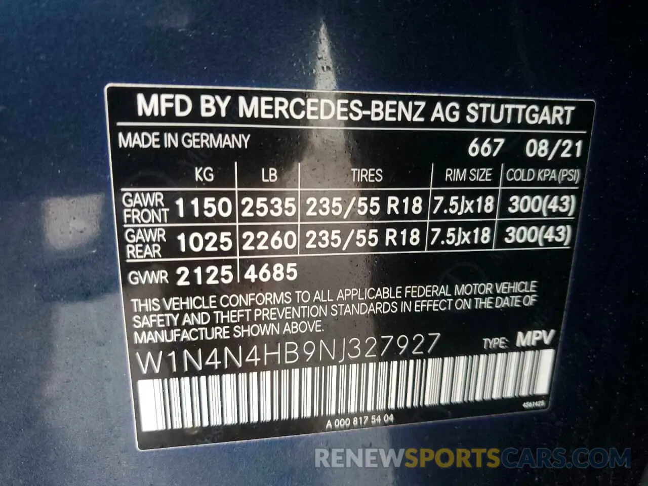 13 Photograph of a damaged car W1N4N4HB9NJ327927 MERCEDES-BENZ GLA-CLASS 2022